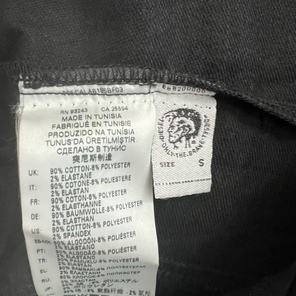 Diesel black coated denim zip mini dress size S - Picture 3 of 3